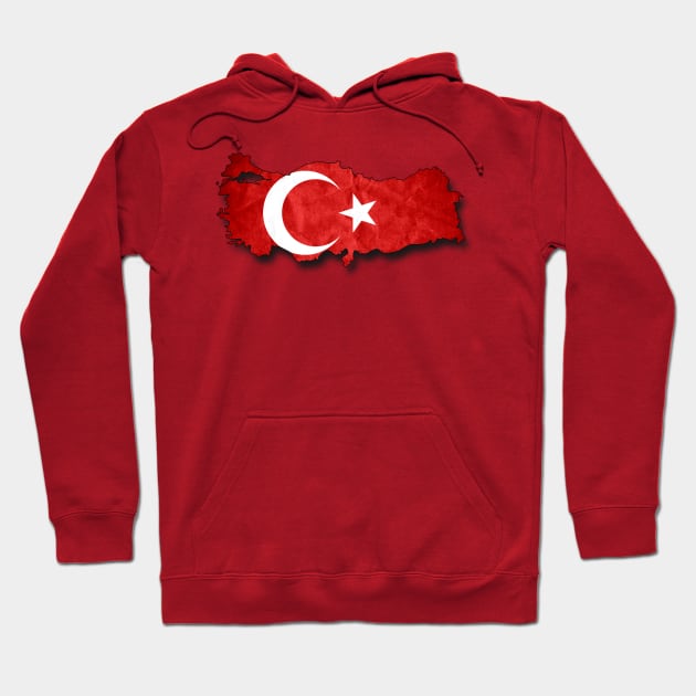 Turkyie Turkey Grunge Flag Moon and Star Hoodie by printjobz